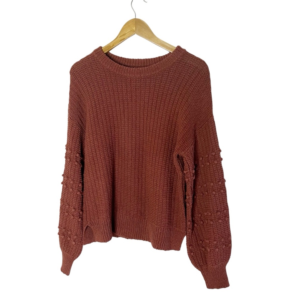 Madewell Bobble Pullover Sweater Size S Burnished Mahogany